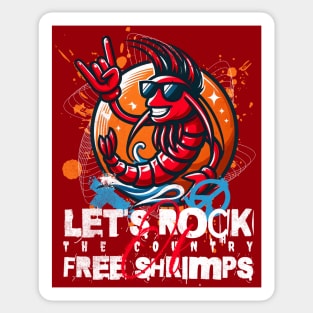 Let's Rock Shrimp Sticker